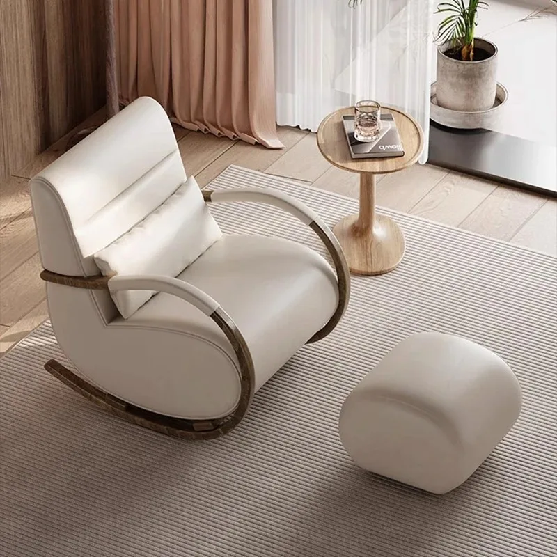 Faux Leather Living Room Chairs Modern Relax Gray Oversized Reading Recliner Chair Nordic Bauhaus Sedie Sala Da Pranzo Furniture