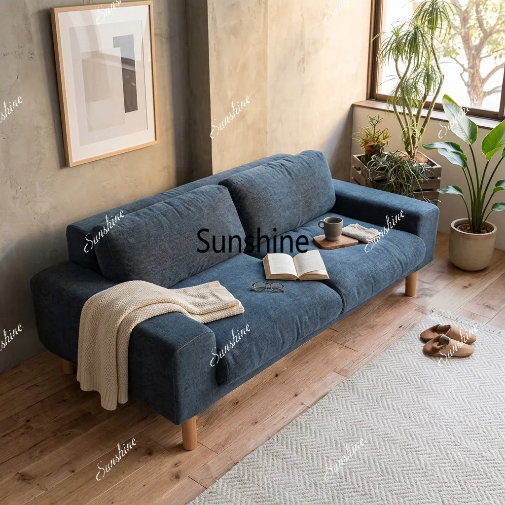 Modern minimalist fabric sofa, fully detachable washroom sofa for small living room units