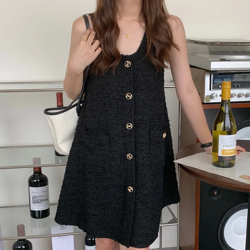 Ele U-Ne Quastenbesatz Svel Loose Dr Weste Chic Korean Sle Summer Faion Single Button Verschlussfarbe