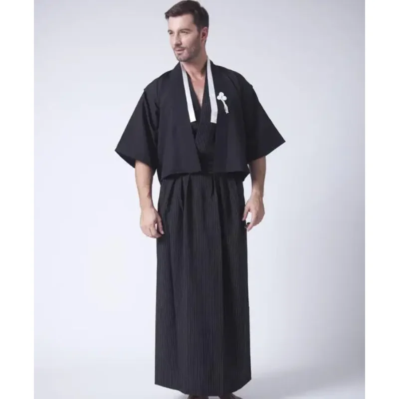 

Samurai Kimono Japanese Traditional Men Cloth Stage Cosplay Vintage Suit