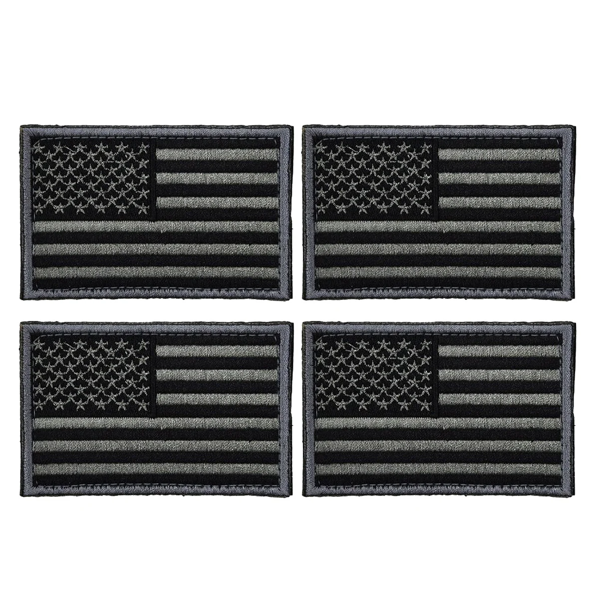 

4pcs Sticky Hook Loop Backing American Flag Patch For Military Gear Bags Jackets Clothing Charcoal Grey Handicraft Sewing