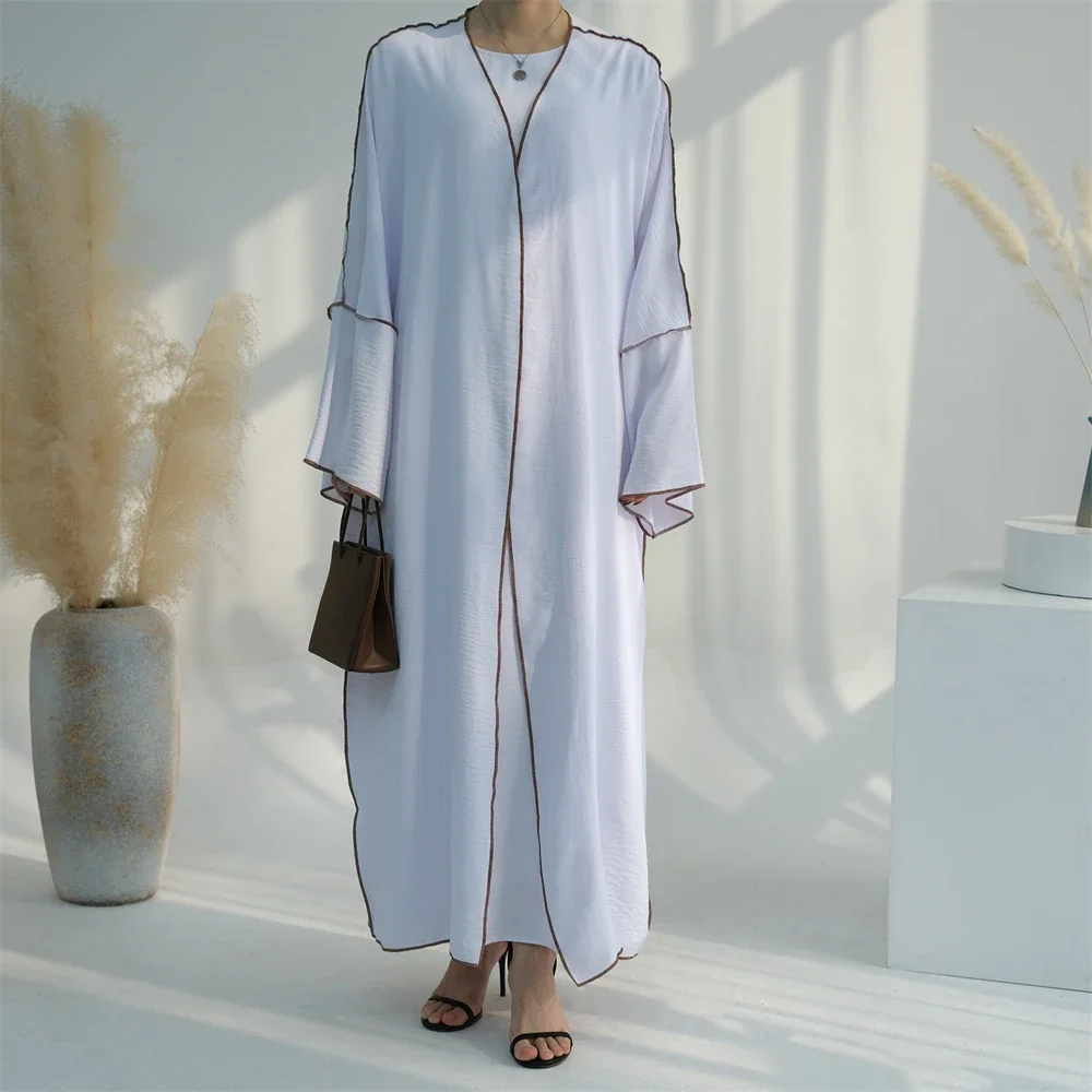 

Eid Ramadan Kimono Cardigan for Women Muslim Modest Dress Dubai Turkey Kaftan Open Abaya Islamic Clothing Robe Marocain Caftan