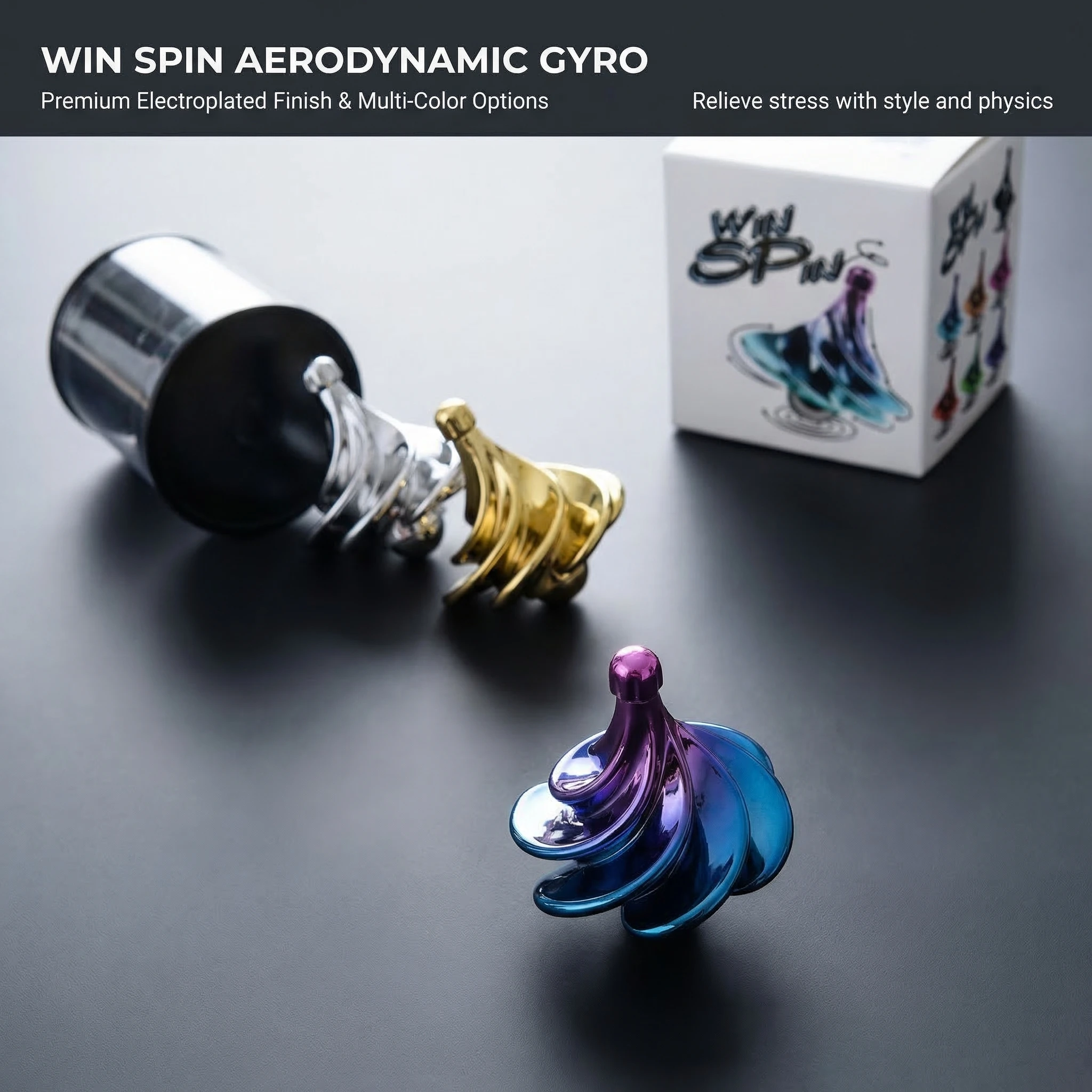 Fun Wind Powered Fidget Gyroscope Colorful Hand Twist Spin Aerodynamic Anti Gravity Physics Decompression Sensory Desk Toy Gifts
