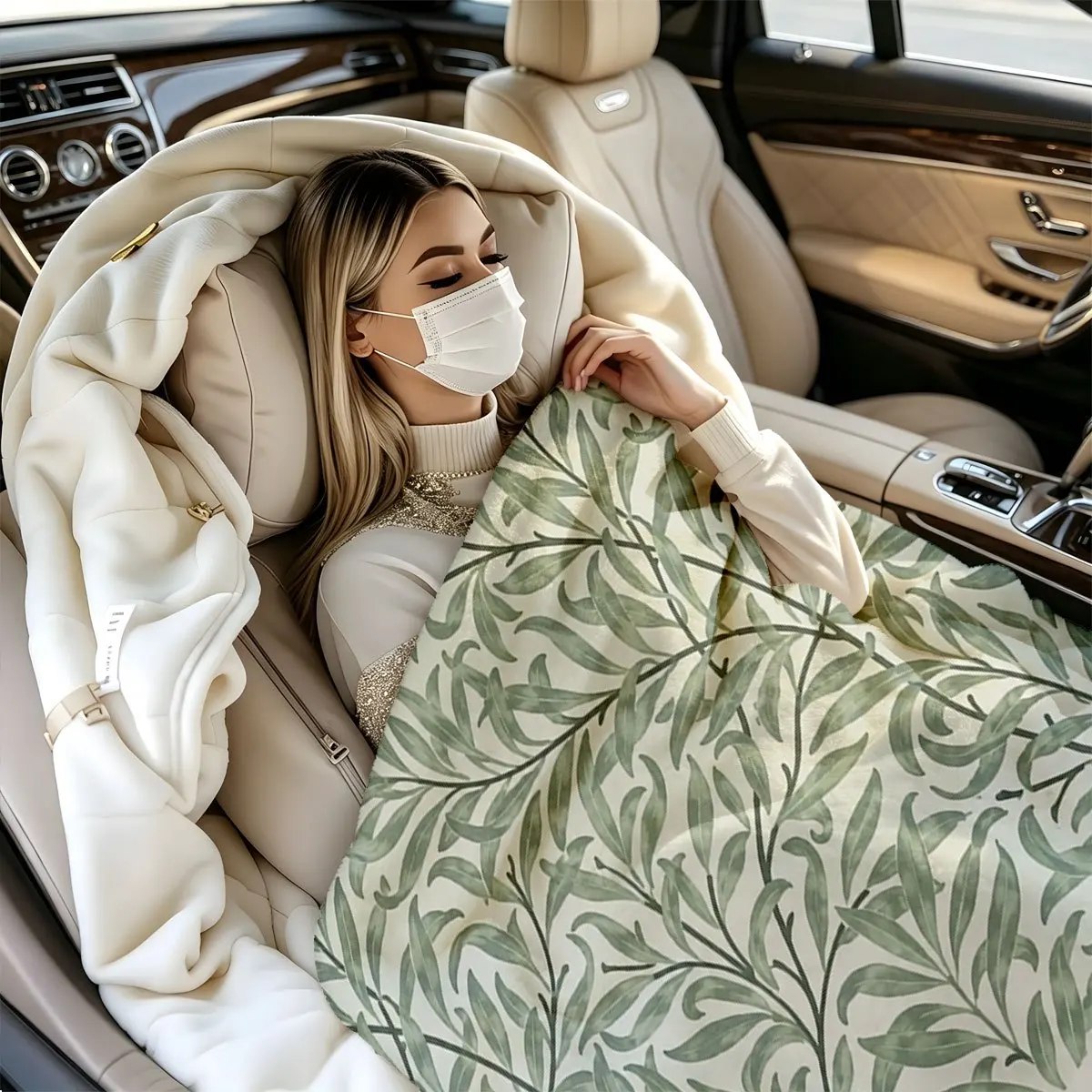One William Morris-designed Willow Branch Pattern Throw. Perfect for Relaxing on the Sofa, Adding a Natural and Elegant Touch to