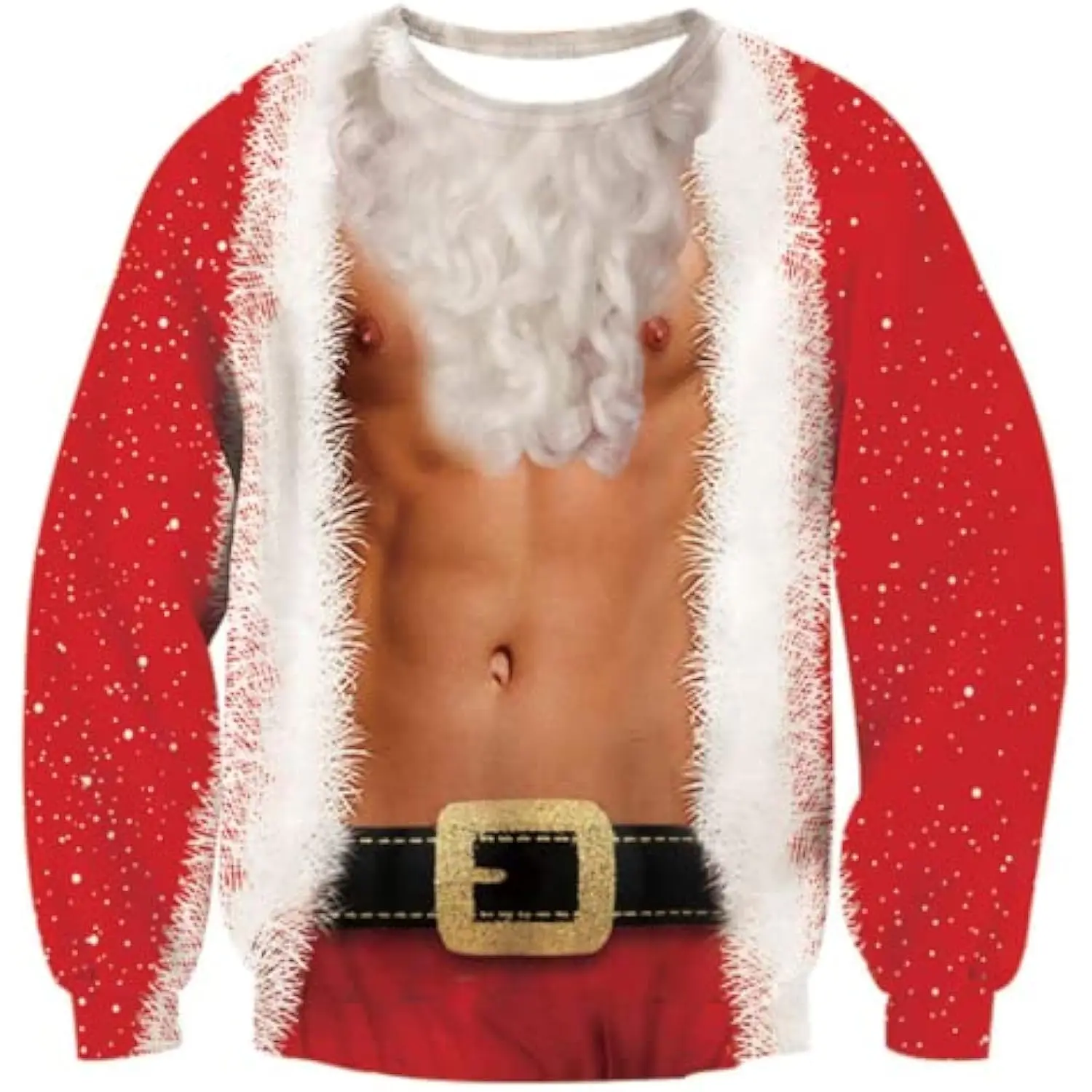 

Fanient Men's Hair-chest T-shirt 3D Printed Fun Crew Collar Pattern Short Sleeve Hoodie Ugly Christmas Crewneck Sweatshirt Novel
