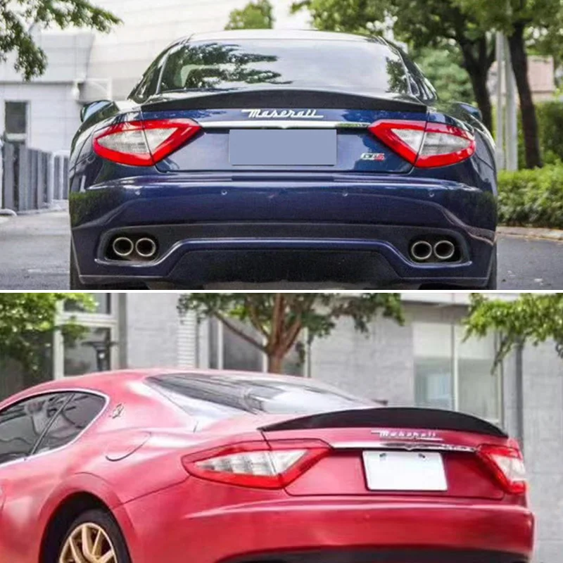 For Maserati Gran Turismo GT 4.2 4.7 Coupe 2012 13 14 Rear Trunk Lid Car Spoiler Wing Carbon Fiber Material  No Drilling Parts