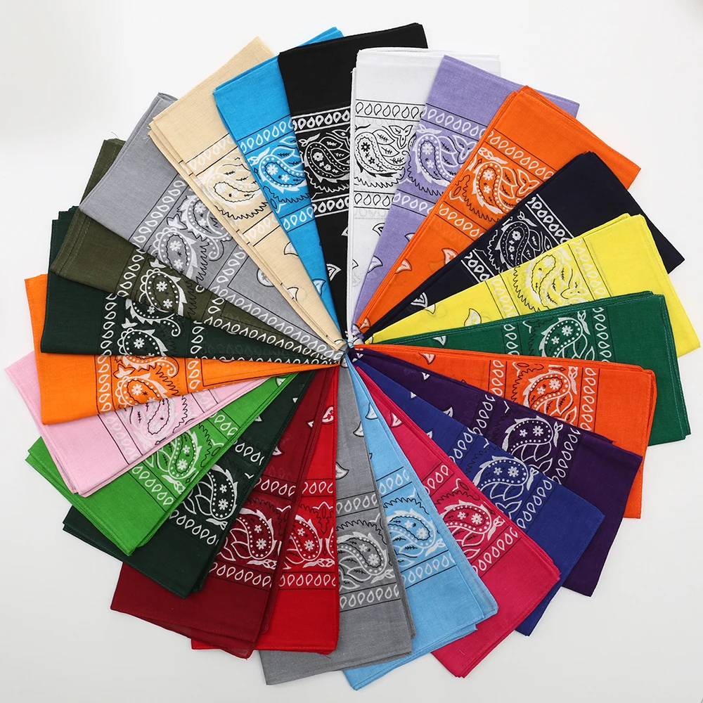 Foulard in cotone misto da 6 pezzi, sciarpa quadrata decorativa paisley multifunzionale, cintura sportiva all'aria aperta con motivo paisley, unisex