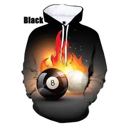 Sudadera con capucha de manga larga para hombre y mujer, ropa con estampado 3d de bolas de billar, holgada, informal, de gran tamaño, nueva moda