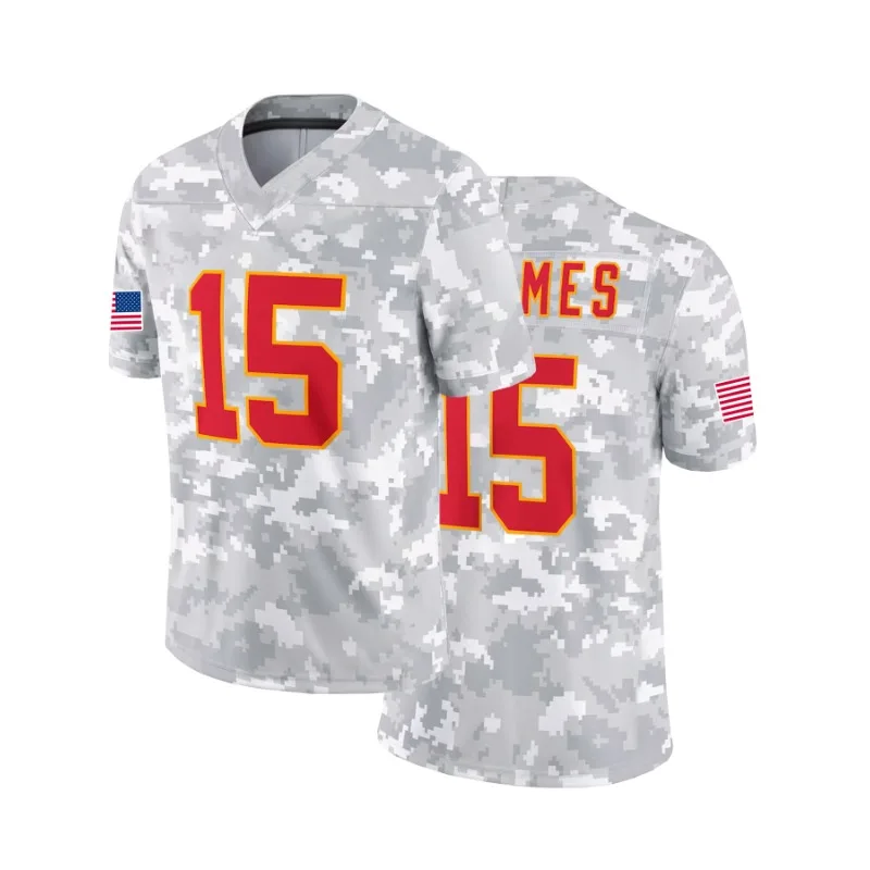 Men's#15 Camo American Football Jersey Kansas City Breathable Chiefs Rugby Uniform Training Exercise Uniform For Men Clothing