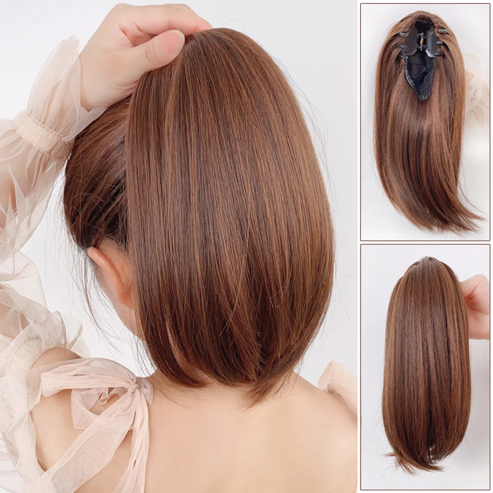 Women's Female Short Ponytail Wig With Clip Stylish Reusable DIY Styling Hair Extensions For Cosplay Themed Party