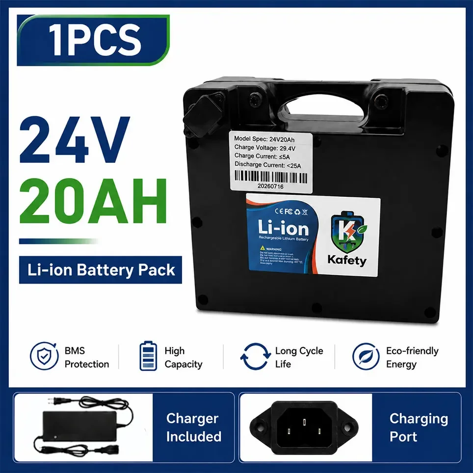 24V 20000mAh 18650 wiederaufladbarer Lithium-Ionen-Ersatzakku, eingebautes BMS für Elektrorollstühle und Mobilitätsroller, inklusive 29,4V 3A Smart-Ladegerät