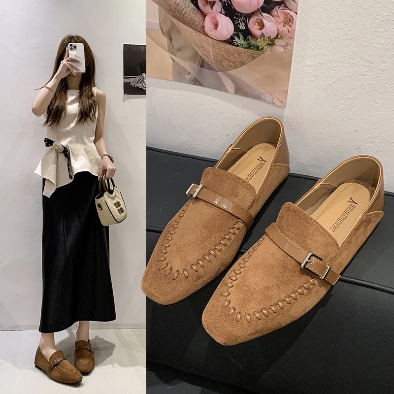 Women Suede Loafers Metal Buck - огляд і ціна Women'S Shoes Hands Free