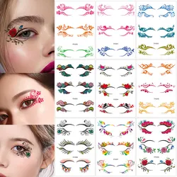 27 Pairs Waterproof Color Eyeshadow Fake Tattoo, Waterproof Eyeliner Face Makeup for Women Female Temporary Tattoo for Party