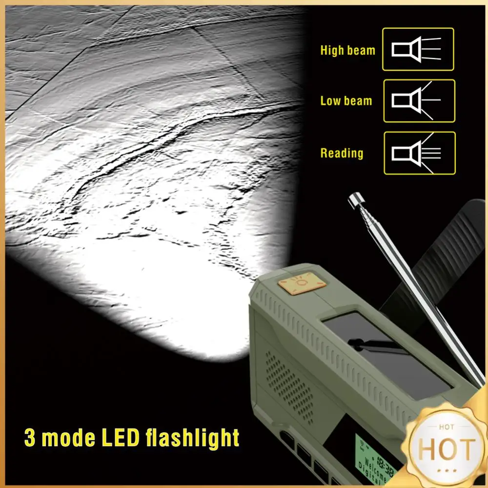 Аварийное радио с фонариком, BT-динамик, солнечное радио, перезаряжаемое аварийное метеорологическое радио для экстренного кемпинга на открытом воздухе