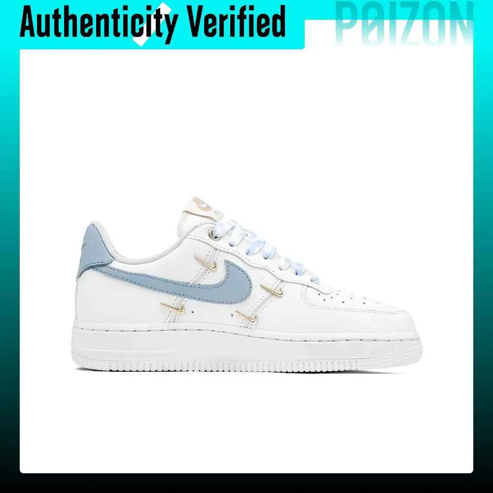 Nike Air Force 1 Blue Ocean Cushioning, Wear Resistant Low top Skateboard Shoes Women's Haze Blue FV3654-111（Team1690-）