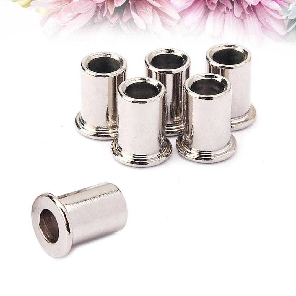 6 قطعة حلقات سلسلة الغيتار مطلي بالكروم من خلال البطانات الطويق سلسلة الجسم لاستبدال إصلاح الغيتار الكهربائي