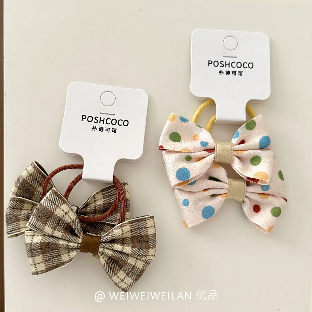 

Детские резинки для волос, 2 шт., нескользящие ленты для волос с тканевым бантом для маленьких девочек