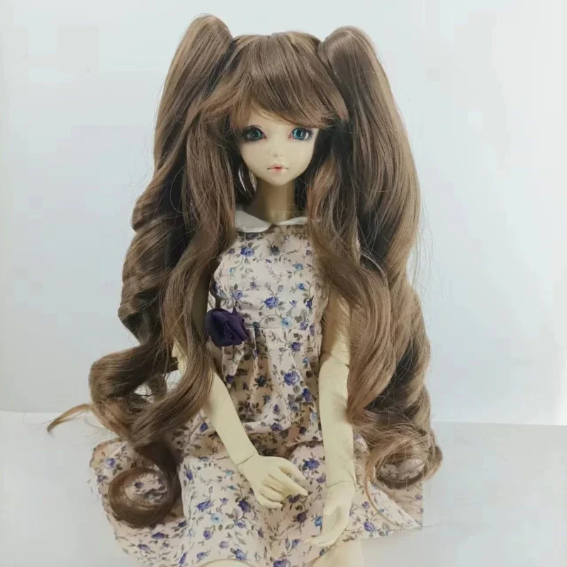 Doll's Wig for 60/45/30cm Bjd Doll Double Ponytail Long Curly Hair Toys Dress Up Play House 1/3 1/4 1/6 Doll Accessories,No Doll