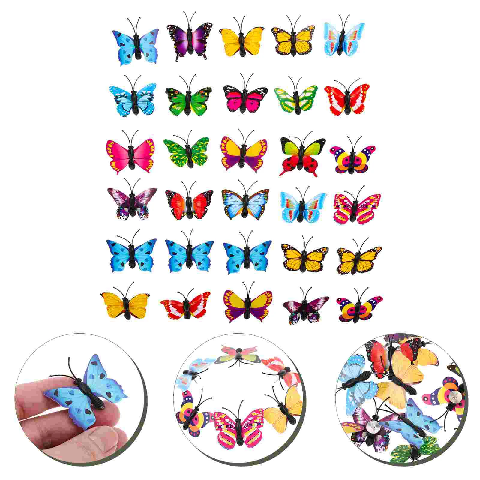 30 Pcs Butterfly Pushpin Colorful Butterflies Thumb Tacks Poster Accessories Message Board Tool Photo Wall