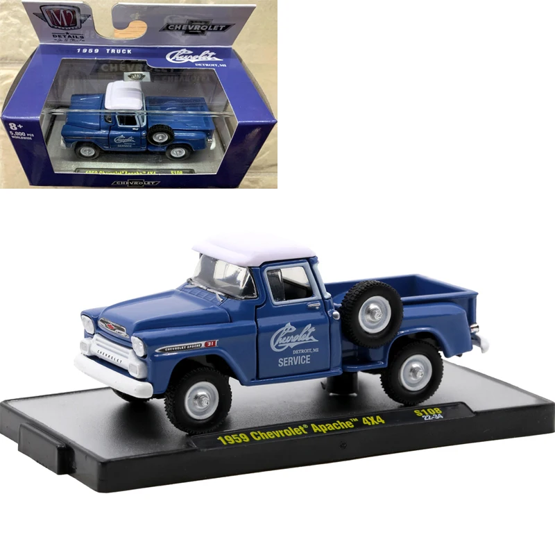 Autoworld-vehículo en miniatura de Metal fundido a presión, modelo de coche de aleación Bburago 1:64, Chevrolet Cheyenne, regalos de colección, M2 Machines 1/64