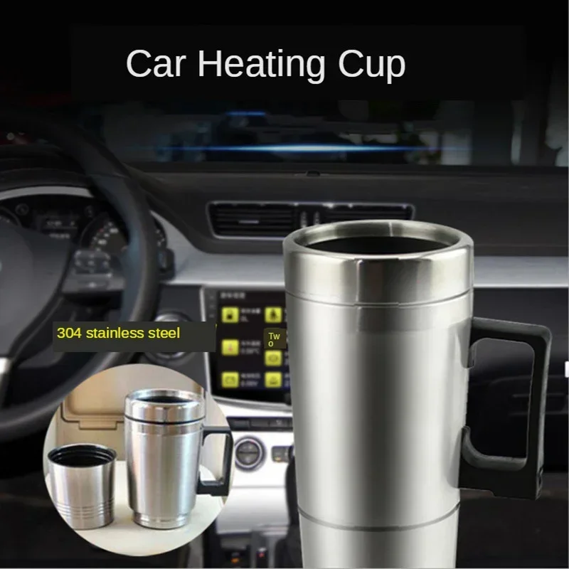 

Vehicle Heating Cup 300ML 12V/24V Car Vehicle Heating Stainless Steel Water Cup Kettle Coffee Heated Mug Accessories