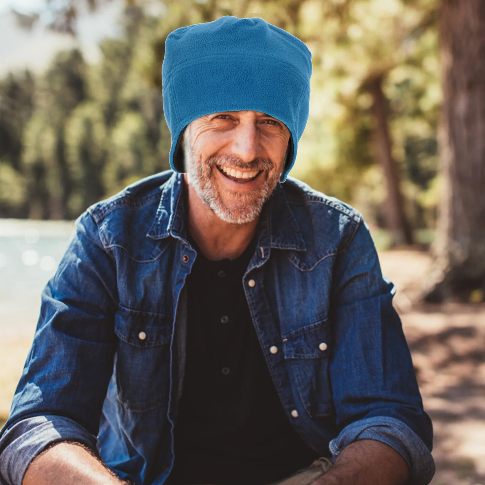 

Thick Winter Warm Hat for Men Windproof Ski Beanie Outdoor Ear Muffs Riding Warm Cap Thicken Headwear for Snowboarding Hiking