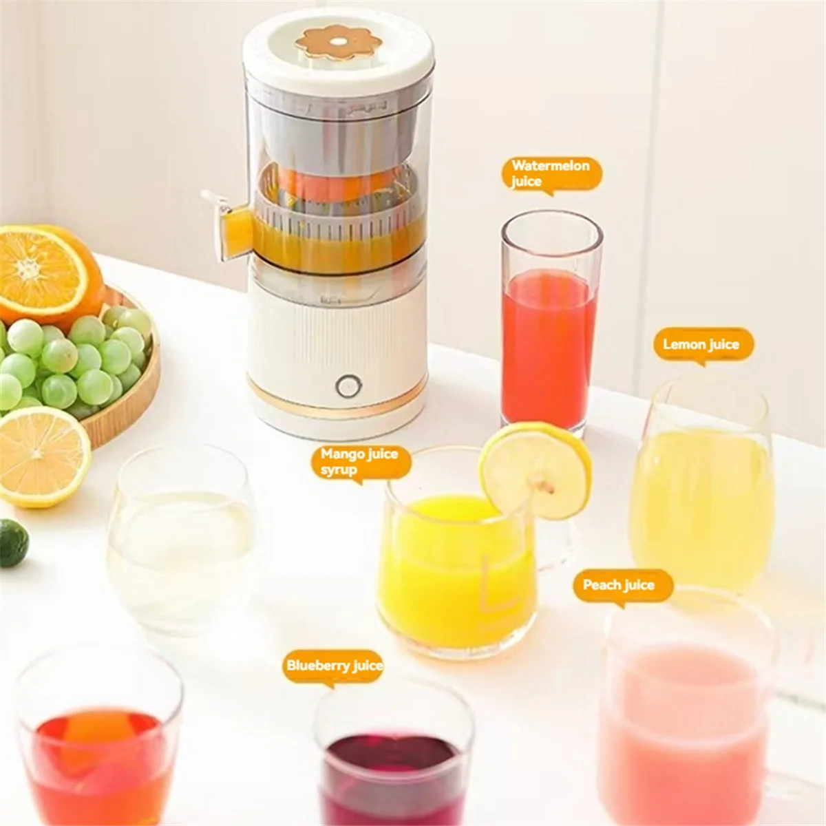 自動分離ジューサーポータブルジュースマシン電気ジューサー充電式フルーツジューサーブレンダー 7.4V