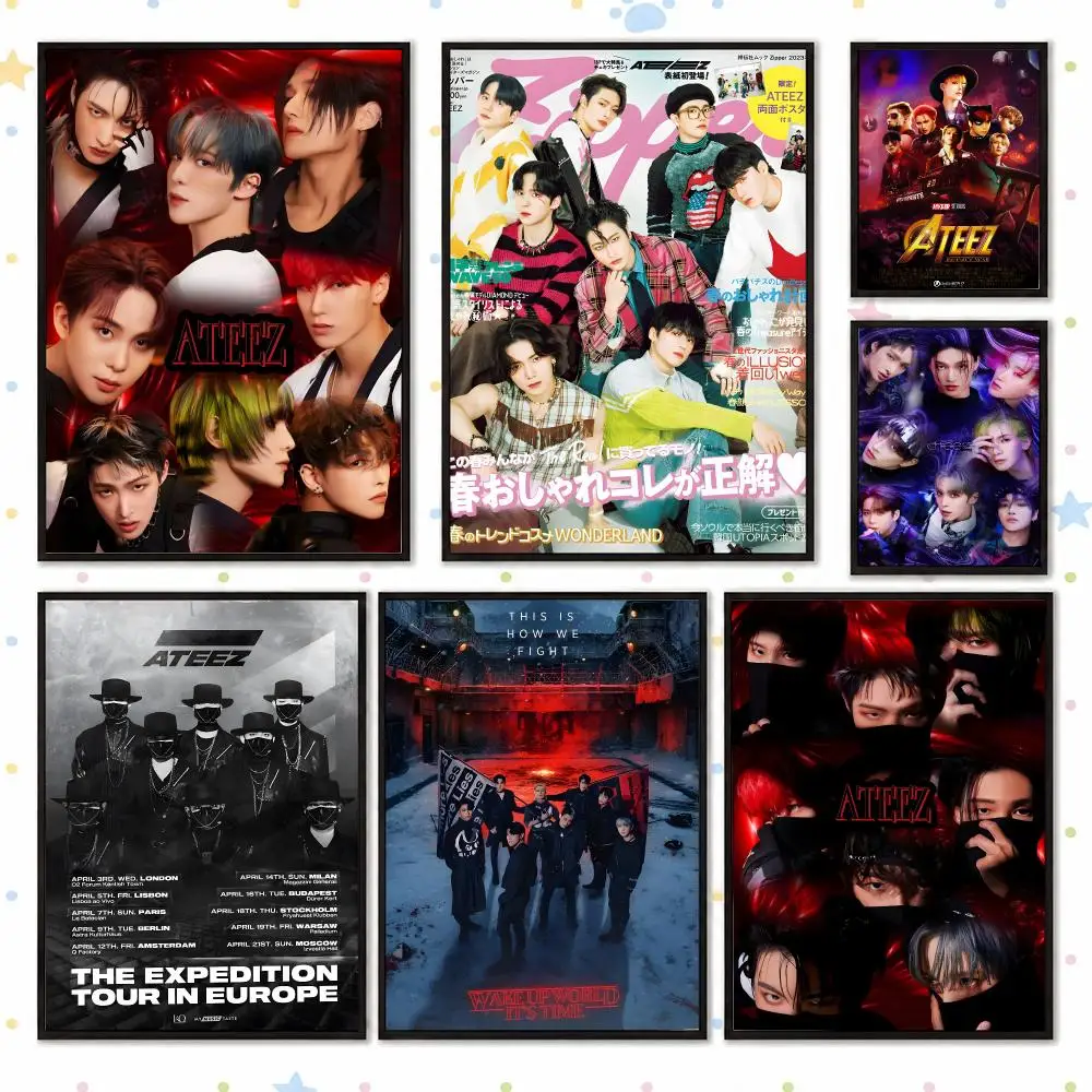 Kpop Group ATEEZ Poster HD Printed, Self-Adhesive, No Residue on Removal, Dorm & Bedroom Decor，gift