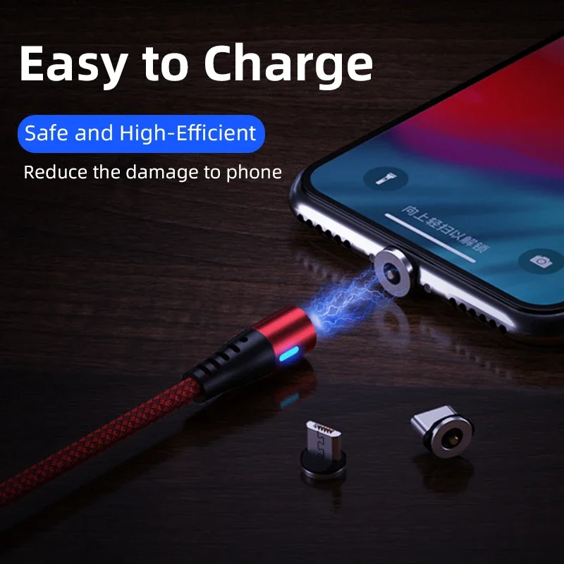 AUFU Magnetic Charging Cable Micro USB Type C Cable For iPhone Samsung Xiaomi Magnet Charge Mobile Phone USB Cord Wire Cable