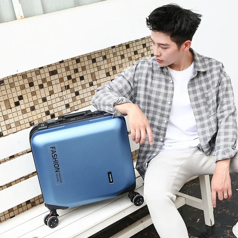 18 Inch Rolling Luggage Case Carry on Cabin Lightweight Luggage Password Trolley Luggage Bag Small Suitcase with Wheels