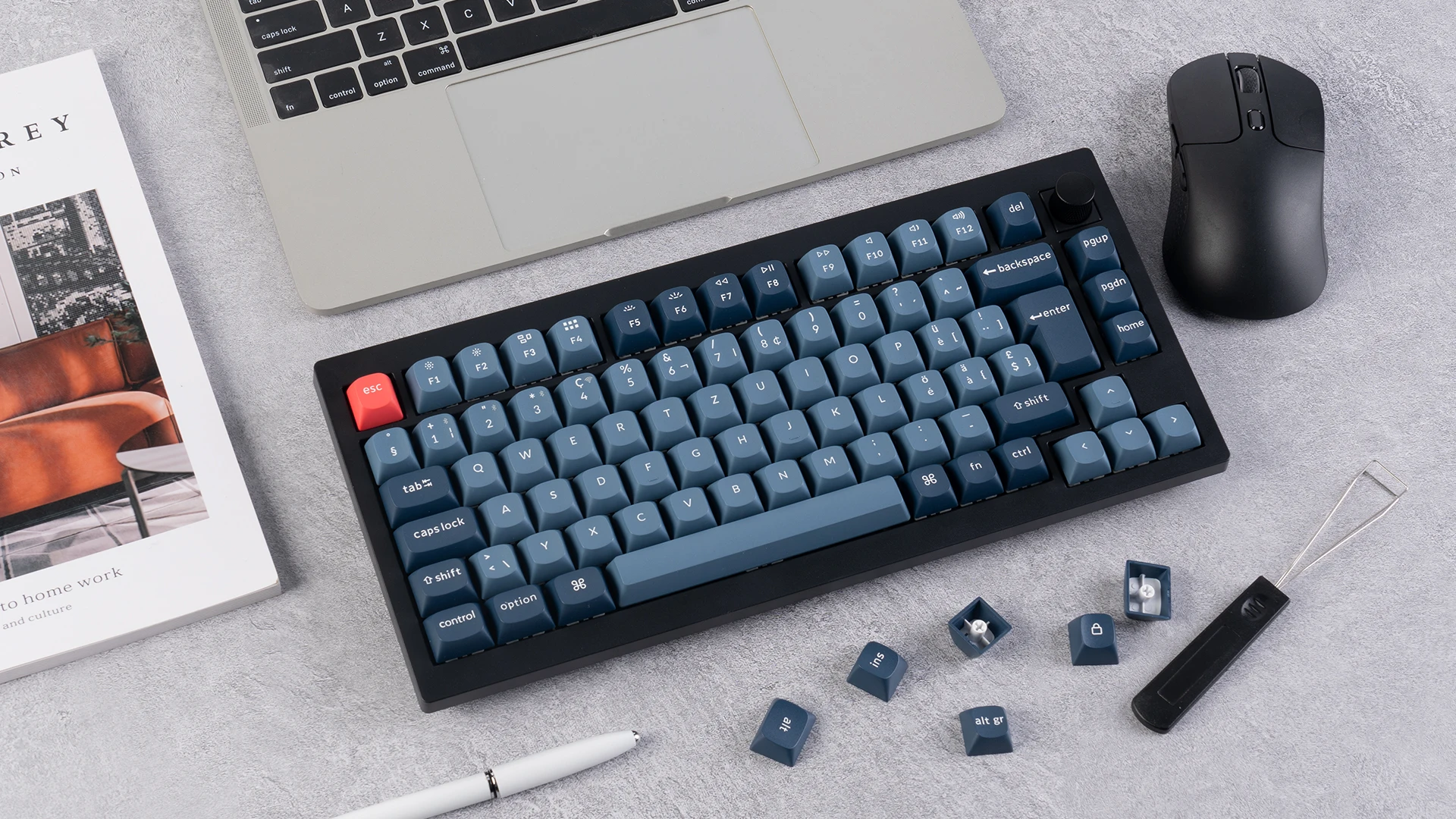 Keychron V1 Max ISO Layout Collection QMK Wireless Custom Mechanical Keyboard 2.4 GHz & Bluetooth RGB Backlit Hot-Swappable