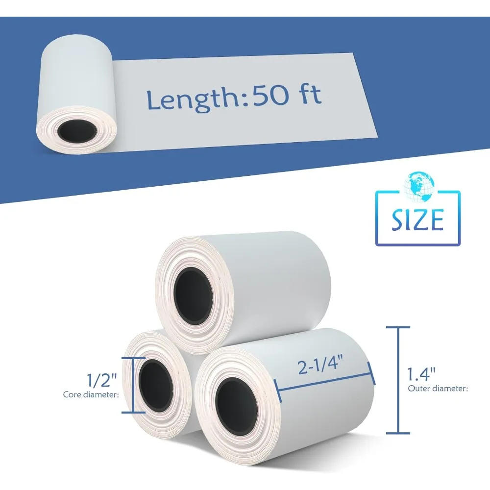 POSレジ用感熱レシートロール紙 50枚入り 2.25 x 50インチ