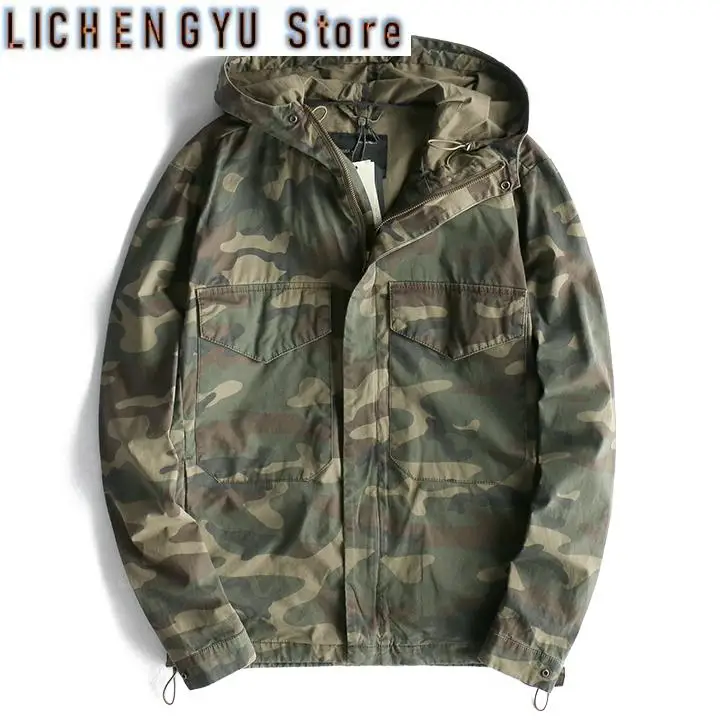 Autumn New Style M65 Improved Cargo Jacket Men's American Retro Japanese Fashion Multiple Pockets Charge Hooded Jacket