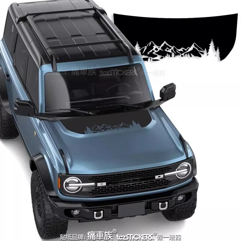 Car Vinyl Stickers FOR Ford Bronco Hood appearance sporty fashionable professional decal accessories