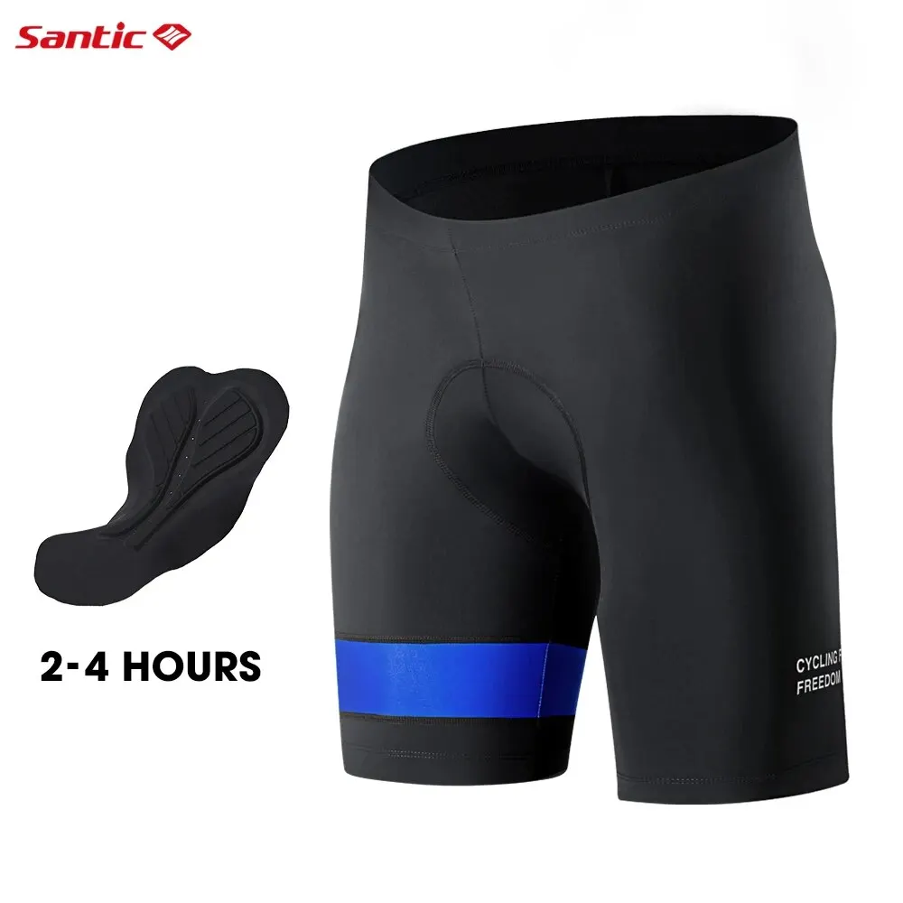 Santic-pantalones cortos de ciclismo para hombre, Shorts de verano con almohadilla 4D Coolmax, a prueba de golpes, reflectantes, ajustados