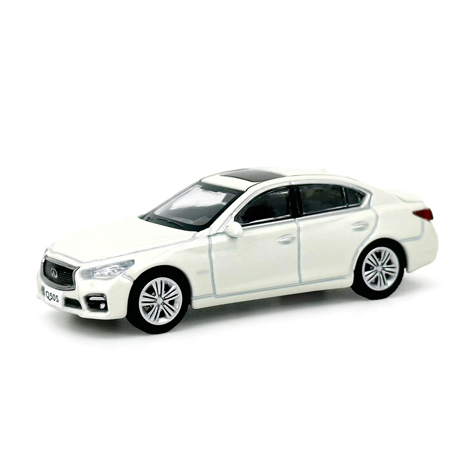 

Масштаб 1:64 Infiniti Q50S, белая имитация сплава, модель автомобиля 1/64, литой под давлением миниатюрный автомобиль, игрушки, мужская коллекция для хобби, сувенир