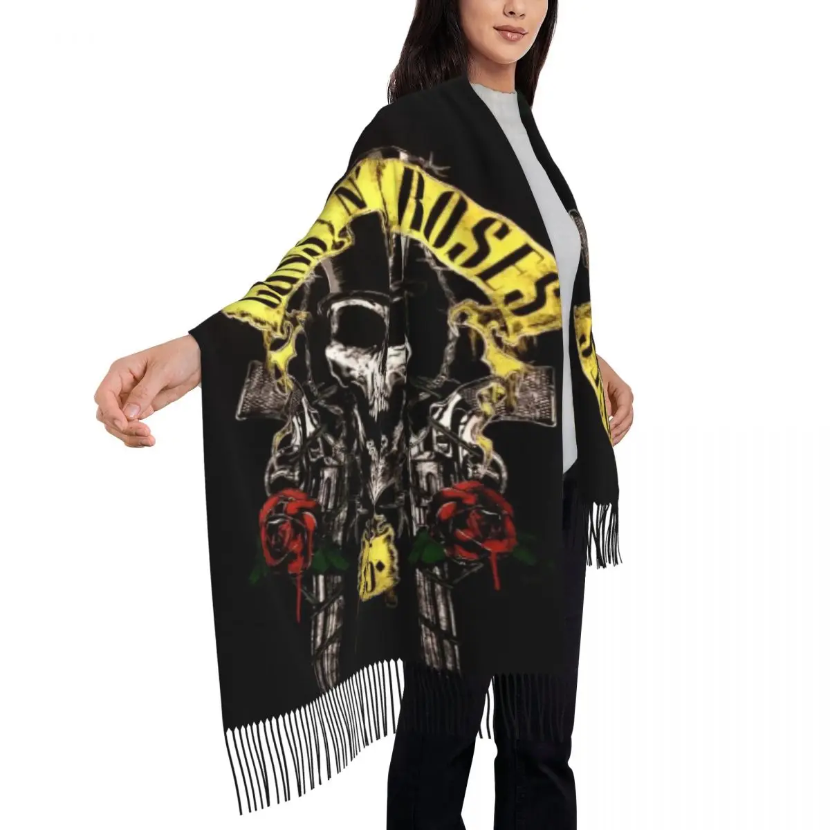 Custom Printed Guns N Roses 85 Scarf Men Women Winter Warm Scarves Heavy Metal Shawls Wraps