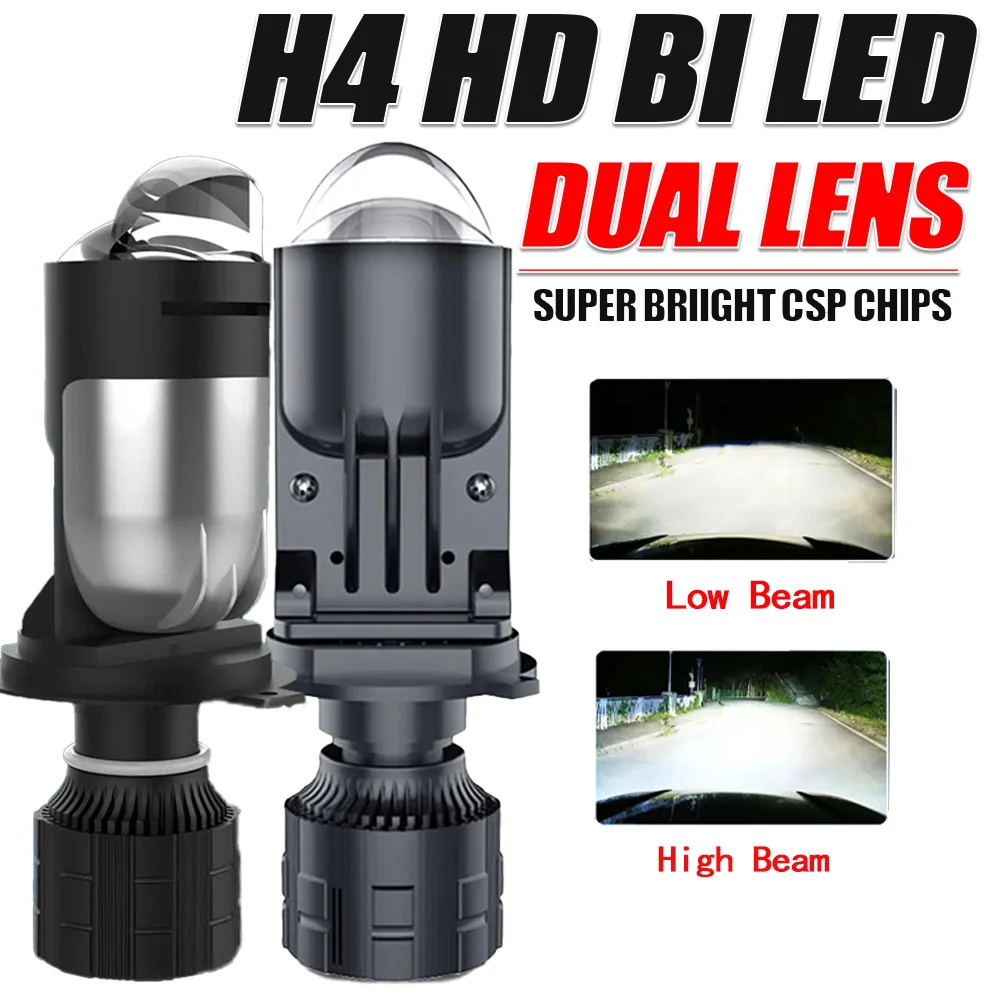 H4 LED مرحبا/لو ثنائي العارض عدسة سيارة العلوي أضواء الضباب CANBUS السوبر مشرق CSP رقائق شعاع السيارات/موتو كشافات لمبات 12 فولت LHD RHD