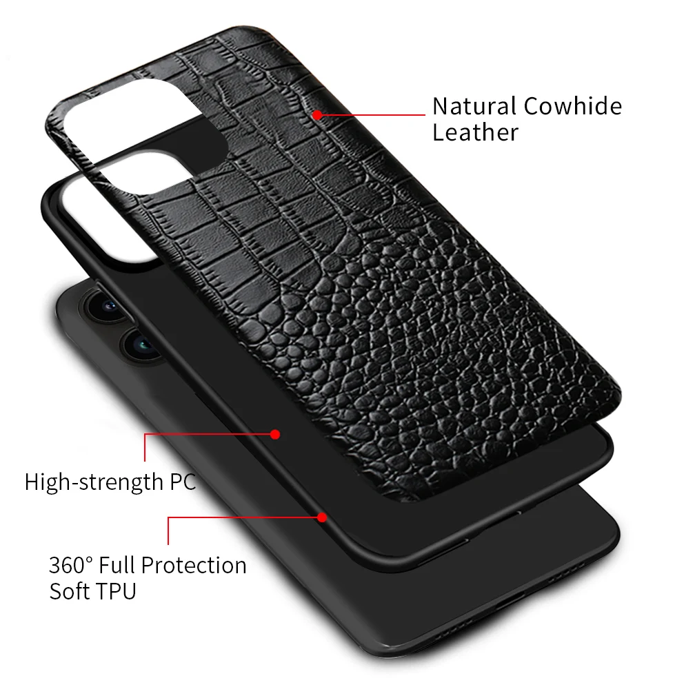 Genuine Cowhide Leather Phone Case for Apple iPhone 15 14 Pro Max 15ProMax 15Pro 14Pro Full Protection Luxury Back Cover