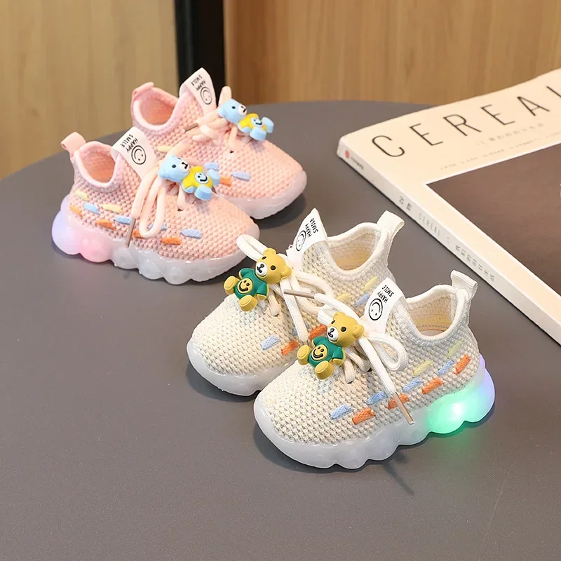 Fashion Children\'s Luminous Sneakers LED Flashing Shoes for Girls Baby Casual Shoes Spring Autumn Hot Sale Toddler Sports Shoes