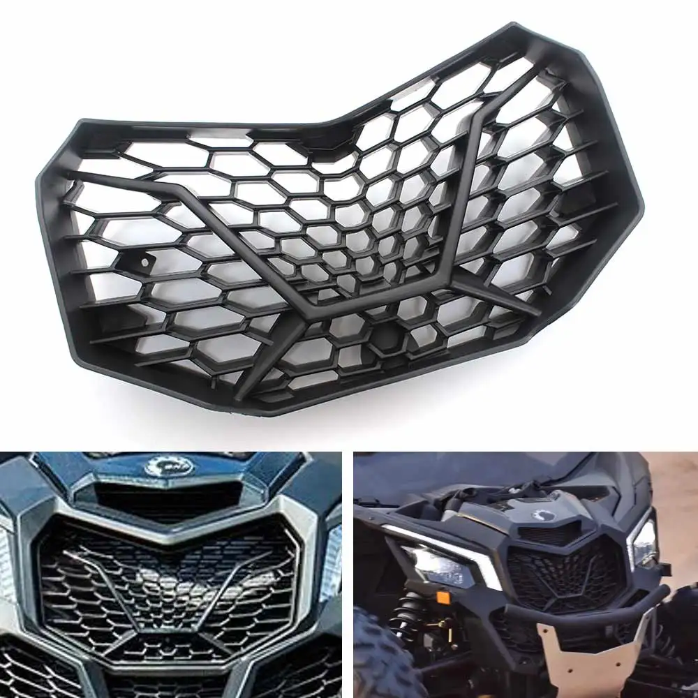 1pcs-front-grille-main-mesh-grille-for-can-am-maverick-x3-900-turbo-max-2-4-door-2017-later-high-quality-pp-plastic-matte-black