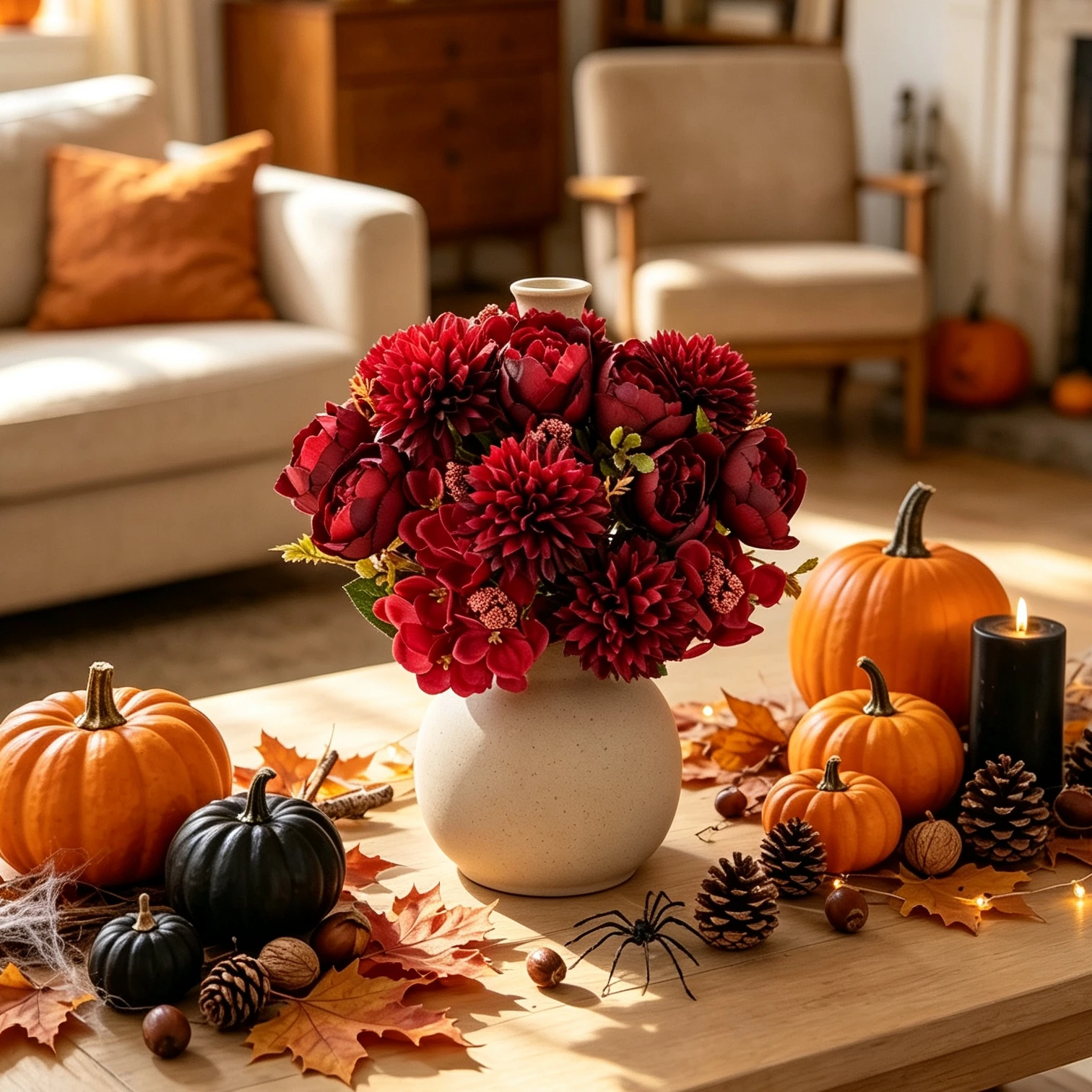 3 Stück Künstliche Blumen Seidenkugel-Chrysanthemen für Zuhause, Hochzeit, Brautstrauß, Herbstdekoration, Outdoor, Garten, Vasen, DIY-Geschenkbox – Detail 4