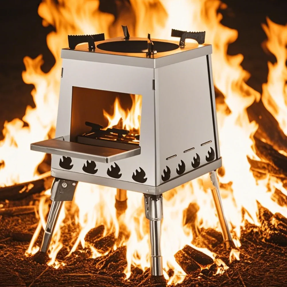 

Portable Wood Burning Stove, Camping Wood Stove, for Cooking Heating Picnic hiking BBQ Travel RV