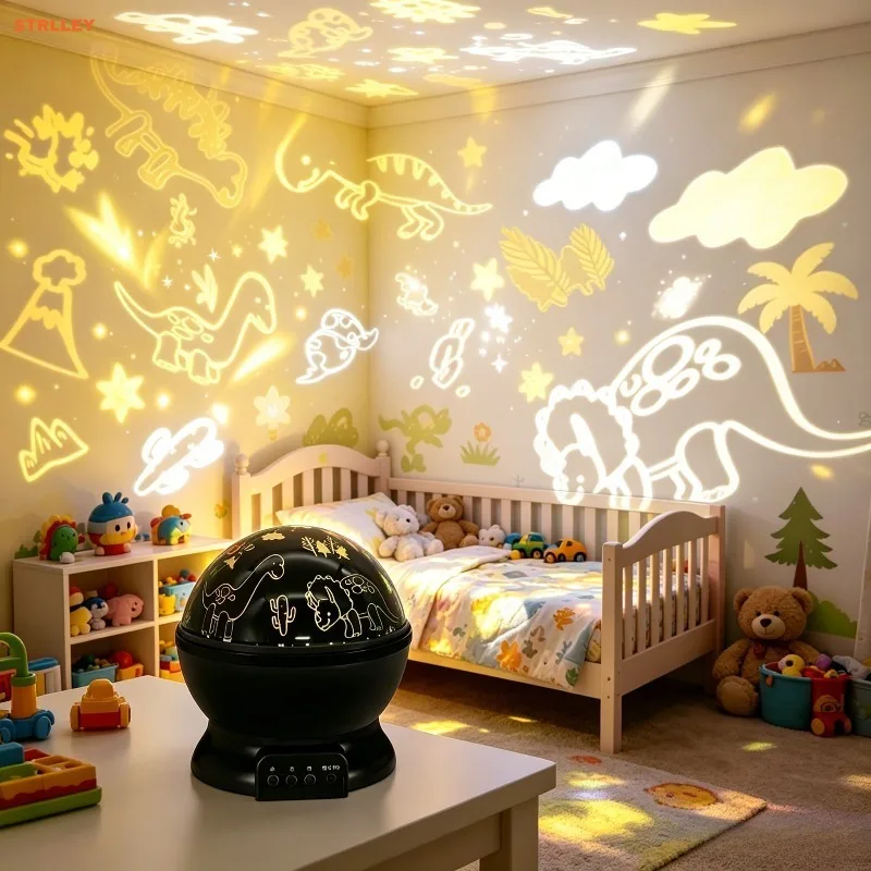 LED Night Lamp Jurassic Park Dinosaur Projector Light Automatic Color Change USB RGB Lights For Children's Room Birthday Party