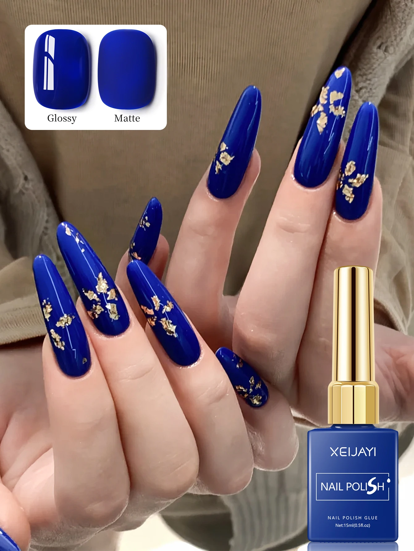 XEIJAYI 1 Stück 15ml Blauer Gel-Nagellack - UV-härtend, Formaldehydfrei für Trendige Nagelkunst-Designs, Langanhaltend & Geruchlos – Detail 5