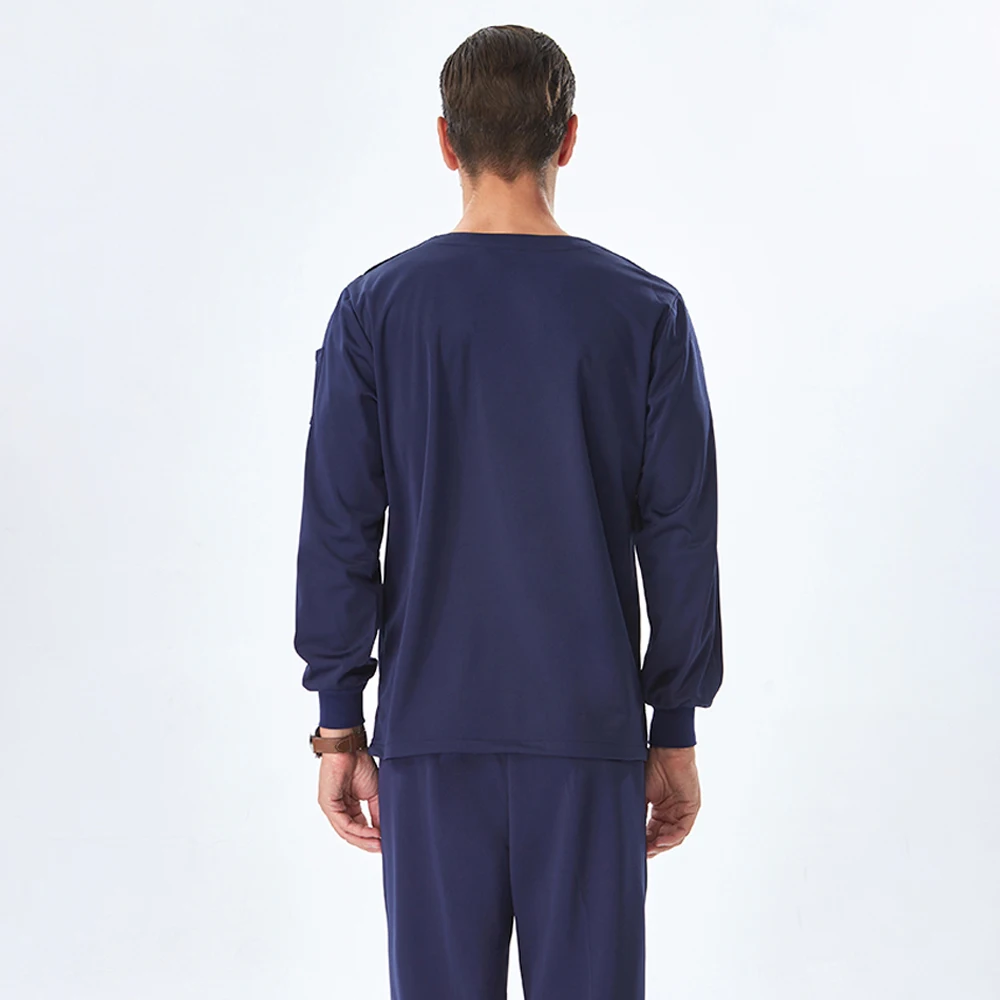 Uniformes de gommage médical pour femmes et hommes, Uniforme à manches longues, haut et pantalon noirs, vêtements de travail d\'hôpital, tenue de