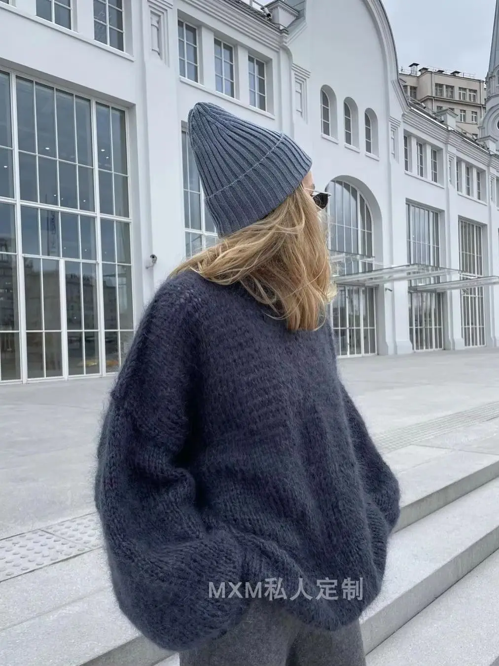 20Spring new round neck pullover mohair sweater for women, loose and lazy casual sweater for women, gentle and pink for girls