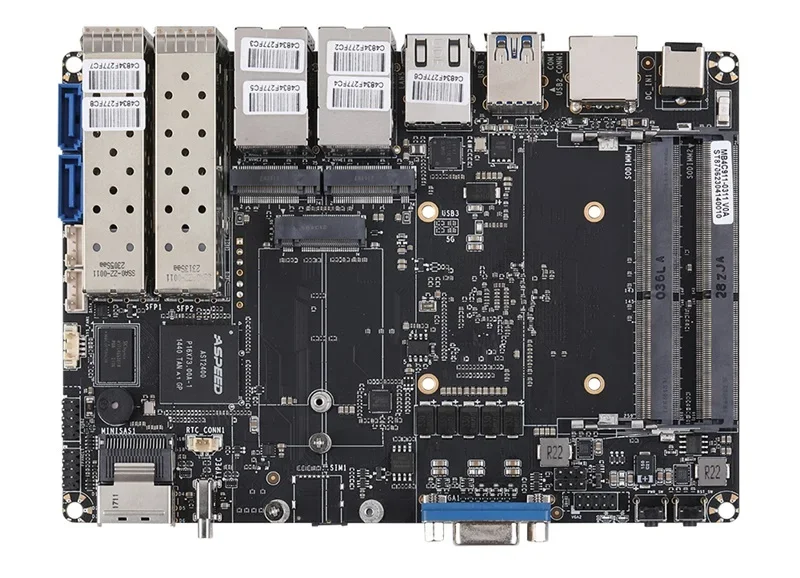 Q20300S9 C3758R 1U Rack Server Pfsense Firewall 4* 10GbE SFP+ and 5* 2.5GbE LAN NAS/VMS Mini PC