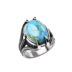 R3232 Men's Trend High Quality 316LStainless Steel Onyx Claw Rings Classic Vintage Fashion Jewelry Products