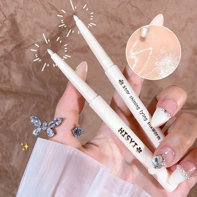 Glitter Highlighter Eyeliner Pen 3D Facial Makeup Pearly White Sliver Diamond Brightening Eyelid Under Crease Eyeshadow Stick